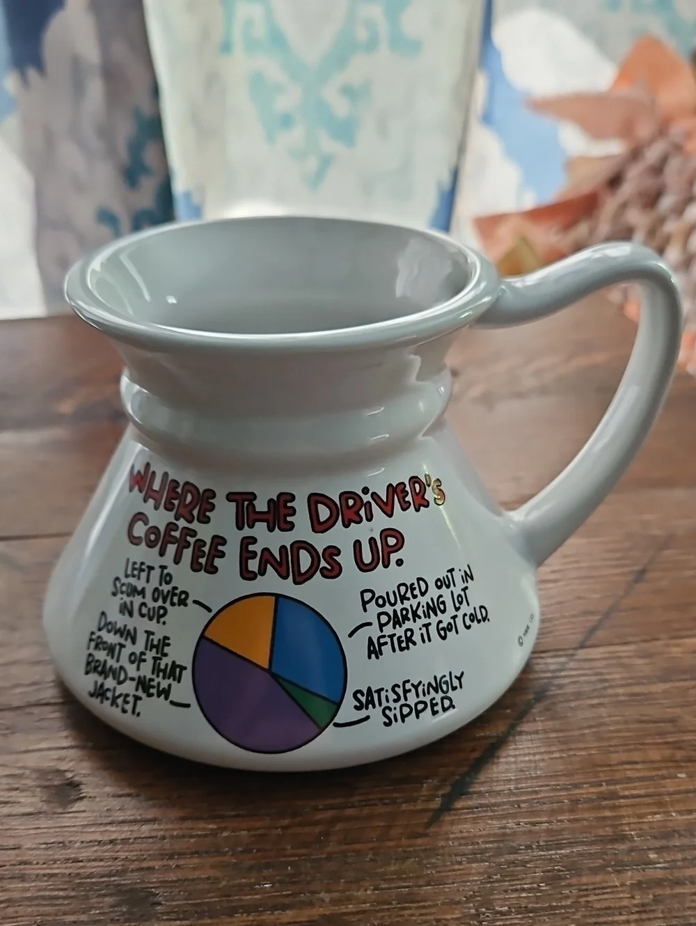 Hallmark White Ceramic Mug Coffee Tea with Colorful Pie-Chart Graphic No Spill